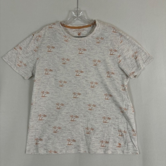 Denim and Flower palm tree beach island t shirt Slim Fit - Picture 1 of 8